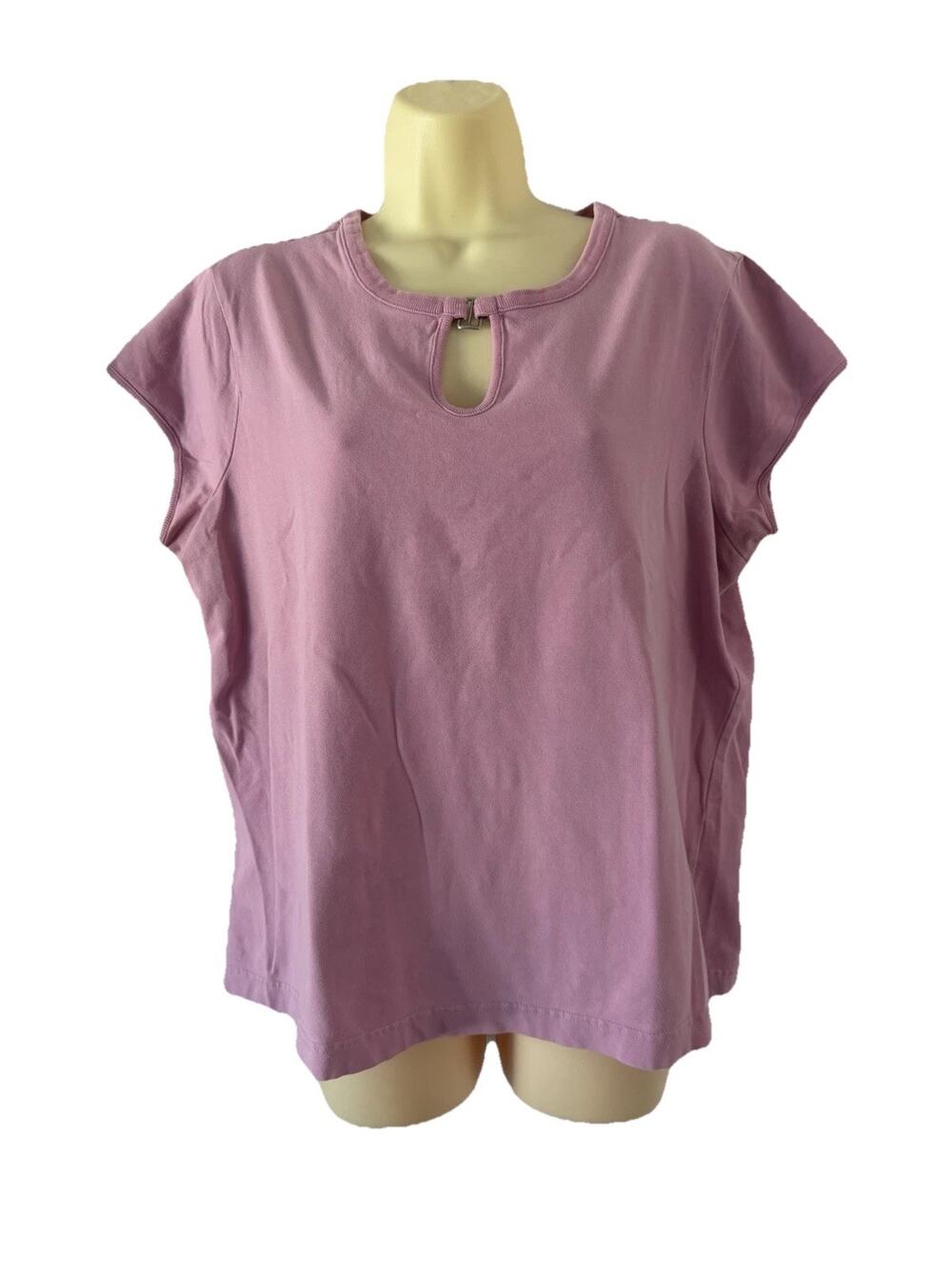 CJ Banks Mauve Pink Blouse Knit Top Casual Pullover Woman Plus Size 1X Summer